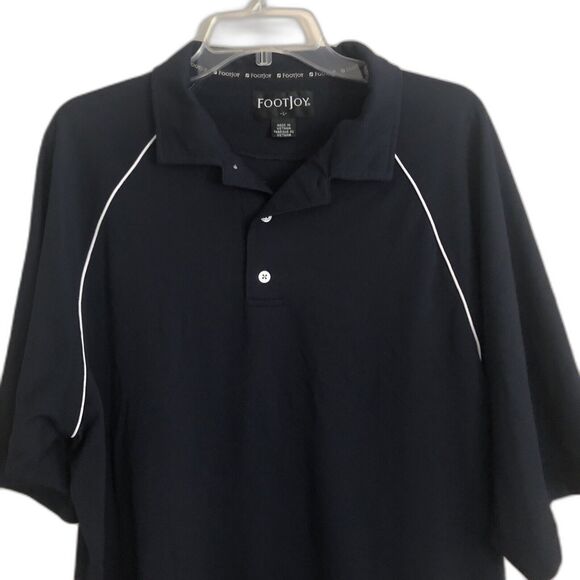 FootJoy Golf Polo Mens Size Large Navy Performance Raglan Short Sleeved Shirt - Picture 1 of 10